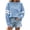 Light Blue(ladies tops), variant on LUVDA Crew Neck Sweatshirt for Women Stripe Sleeve Pullover Loose Fit Soft Fleece Top Casual Fall Winter Basic