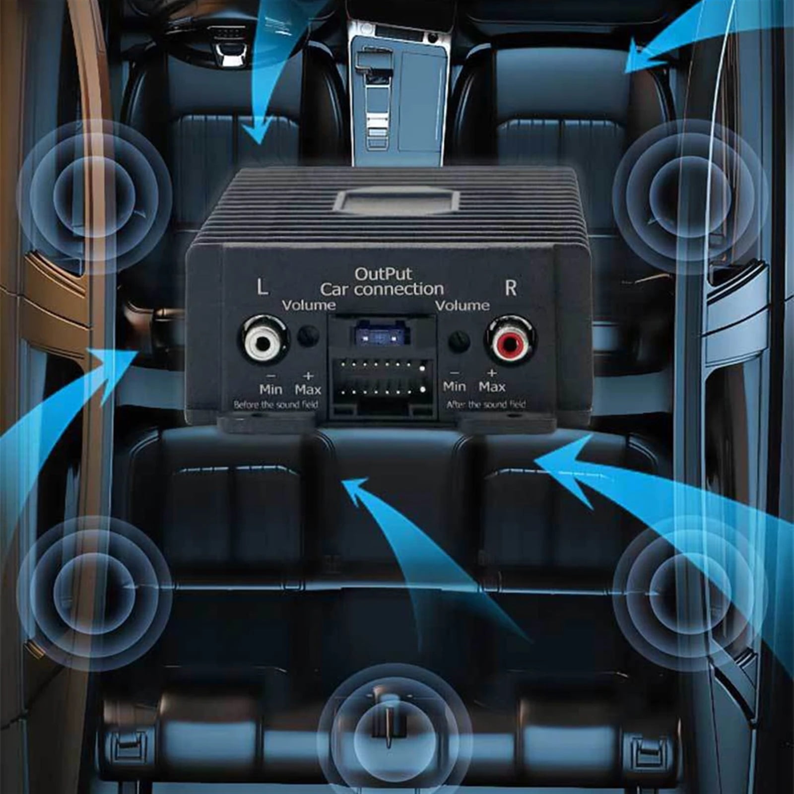 12V HIFI Professional DSP Amplifier RY-125AB Audio Stereo 4*80W High Power Car Home Amplifier ,Bass Treble Control