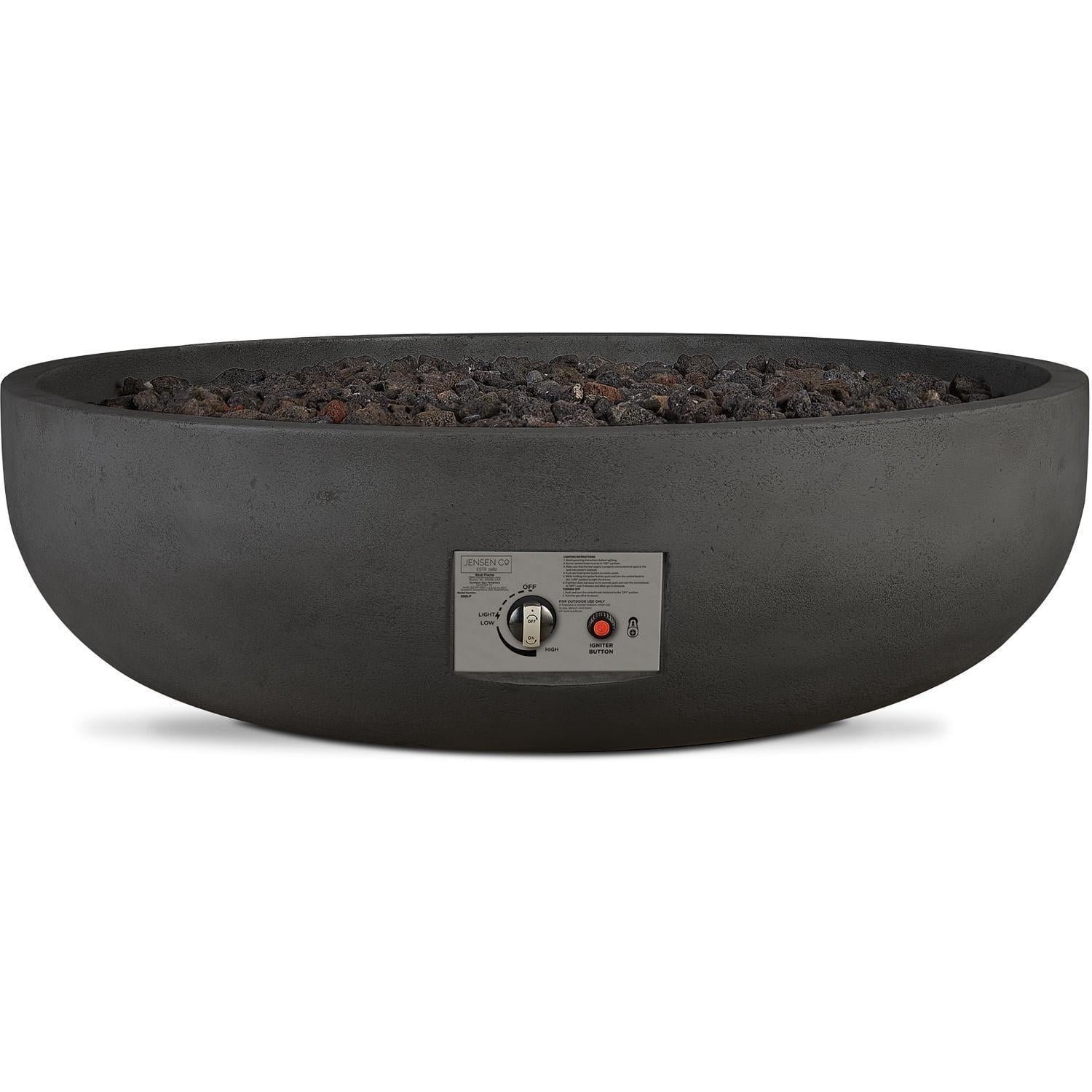 Grand Lake 48 Inch Round Concrete Natural Gas Fire Bowl in Gray by BBQGuys Signature