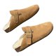 thumbnail image 3 of 1 par de zapatillas peludas de negocios para mujer, diseño plano, evita deslizamientos, suela de goma, zapatillas de casa para ir de compras, marrón, tamaño 38, 3 of 13