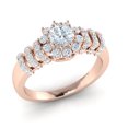 thumbnail image 1 of Natural 2ct Round Cut Diamond Prong Fancy Ladies Flower Cluster Bridal Ring Anniversary Wedding Band Solid 10K Gold GH SI1, 1 of 3
