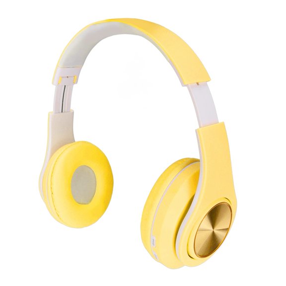 Auriculares PUSOKEI B39 con cancelación de ruido para colocar sobre las orejas, color amarillo