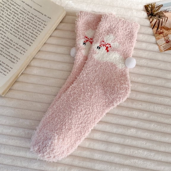 Willtoo Socks for Women Fun Animal Themed Fuzzy Sock Cute Cozy Warm Fluffy Slipper Sock for Winter Home