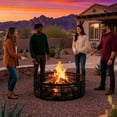 thumbnail image 5 of 36" Wood Burning Fire Pit Ring for Outdoor Bonfire Party Camping Backyards (Lattice Version), 5 of 8