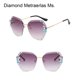 thumbnail image 5 of Guardurnaity Gafas de sol clásicas para mujer - Gafas de sol transparentes con adorno de diamantes de imitación a prueba de rayos Lentes Gris, 5 of 6