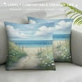 thumbnail image 3 of Creowell Flower & Straw with Blue Sky Printed Short Plush Pillowcase 1 Piece White, 3 of 5