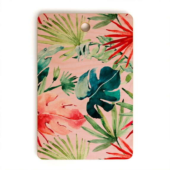 Society6 Marta Barragan Camarasa Colorful Tropical Paradise Rectangle Cutting Board, 16" x 10.5"