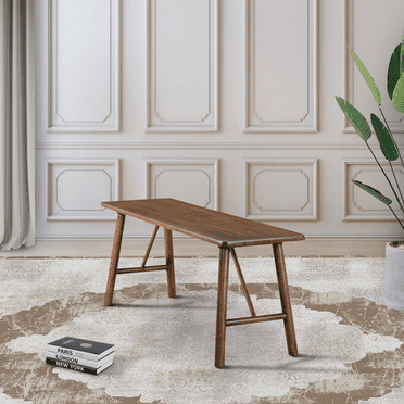47.24" Walnut Brown Mid-Century Bench​ – Timeless Craftsmanship Meets Modern Functionality