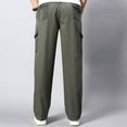 thumbnail image 4 of BiZtdJrK Mens Cargo Pants Plus Size Casual Loose Lightweight Hiking Pant Outdoor Elastic Waist Work Trousers with Pockets, Army Green, XXXXL, 4 of 5