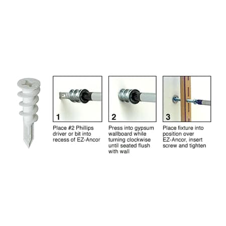 Crl Plastic Lite 5 6 Screw Size Ez Ancor For Drywall Pack Of 100