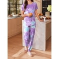 thumbnail image 2 of Avidlove Women Pajamas Set Short Sleeve Pjs Tops with Jogger Pants Loungwear 2 Piece Tie dye Sleepwear with Pockets, 2 of 7