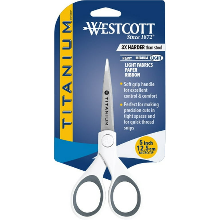 Westcott 5 Straight Titanium Bonded Craft Scissors with Micro Tip