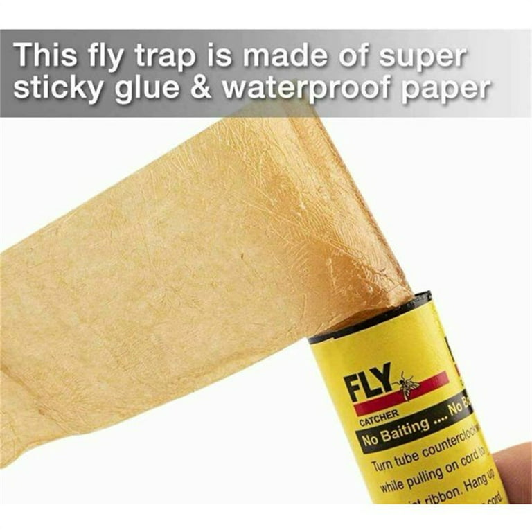 Wattne 16PCS Sticky Fly Strips, Fly Paper Strips Roll Hanging, Fly Tape Fly  Traps Ribbon, Fungus Gnat Mosquito Tape Fly Catcher Killer Indoor&Outdoor 