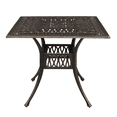 thumbnail image 2 of Tcbosik 35.4 inch Square Dining Table, Outdoor Cast Aluminum Table with 2" Umbrella Hole, Patio Table for Garden, Backyard, Poolside, Bronze, 2 of 10