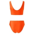 thumbnail image 6 of Swimming Suits for Women 2 Piece Bathing Suits Women Two Piece Neck Bikini Crop Top High Cut Swimsuit Sporty High Waisted Bathing Suit With Bottoms, 6 of 6