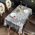 thumbnail image 5 of Gray and White Floral Pattern Rectangle Tablecloth 60"x102",Waterproof Polyester Rectangle Table Cloth, Wipeable Spillproof Polyester Tablecloth for Dining, Camping, Indoor and Outdoor, 5 of 6