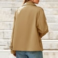 thumbnail image 6 of ClodeEU Womens Short Trench Coat,Oversized Double Breasted Stand Collar Cropped Jacket,Casual Work Outerwear Khaki,Womens Plus XL, 6 of 7