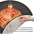 thumbnail image 3 of Coolnut Christmas Bauble Golden Christmas Tree Mats Waterproof Tree Skirt, Happy New Year Xmas Tree Stand Tray Mat Floor Protector Pad for Holiday Party Decoration, 28.3", 3 of 5