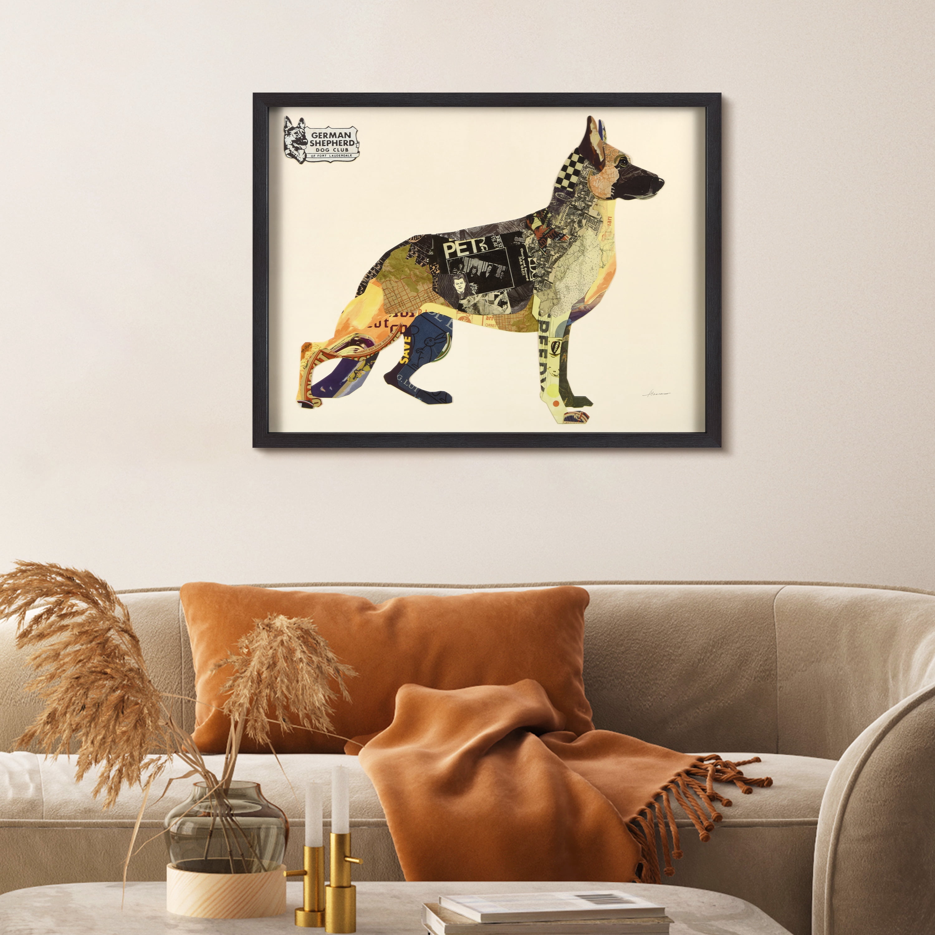 Empire Art Dog Animals & Insects Framed Mixed Media Art, by Alex Zeng