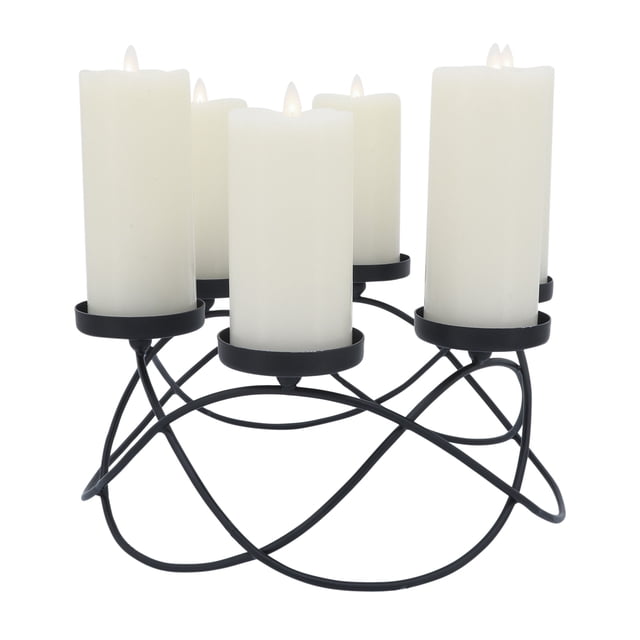 Metal, soportes de 6 pilares de 14 "l, negro Sagebrook Home 16890
