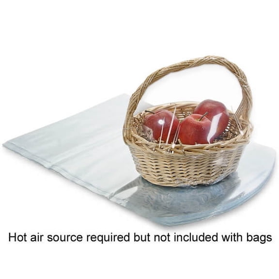 Pack Of 100, 16 X 22" Dome Solid Clear 100 Gauge Pvc Shrink Basket Bags For Baskets 7" - 9"