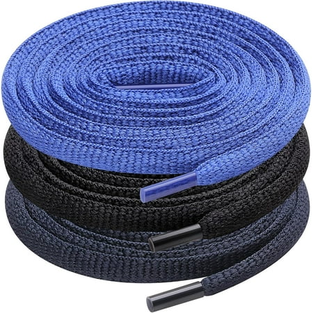 UpUGo 3 Pair Oval Shoe Laces  Half Round 1/4  Shoelaces for Athletic Running Sneakers Shoes Boot Strings