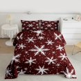 thumbnail image 2 of Manfei Girls Snowflakes Full Size Comforter Sets, Red White Bedding Comforter Set, Winter Festival Bedding Sets, Ultra Soft Home Decor, Reversible 3pcs, 2 of 8