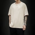 thumbnail image 4 of Nueva camiseta de verano para hombre, camiseta lisa a la moda para hombre, camisetas de gran tamaño de Hip Hop de manga corta informales de algodón para hombre, ropa de calle, camisetas superiores, 4 of 5