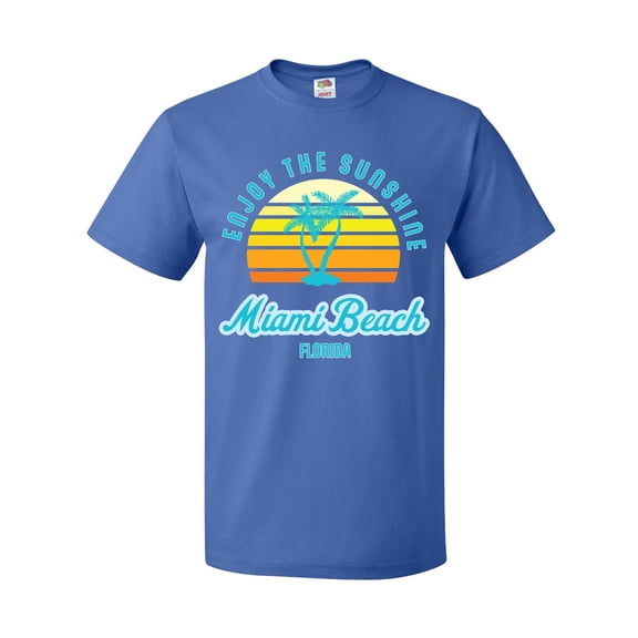 Inktastic Summer Enjoy the Sunshine Miami Beach Florida in Blue T-Shirt