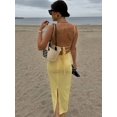 thumbnail image 5 of HH TRA Vestido plisado sin espalda para mujer, nuevo vestido de verano a la moda para vacaciones, elegante y elegante estilo playero, vestido camisola hasta los tobillos en 4 colores, 5 of 5
