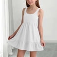 thumbnail image 2 of NAISIBABY Girls Casual Dress, Sleeveless Flare and Fit Comfort Ruffles Summer Flowy Dress White Size 10, 2 of 6