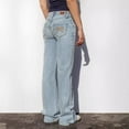 thumbnail image 4 of vigerkar Women Y2k Jeans Low Rise Wide Leg Flare Denim Pants Vintage Stretch Bell Bottom Trousers Streetwear Blue, XS, 4 of 9