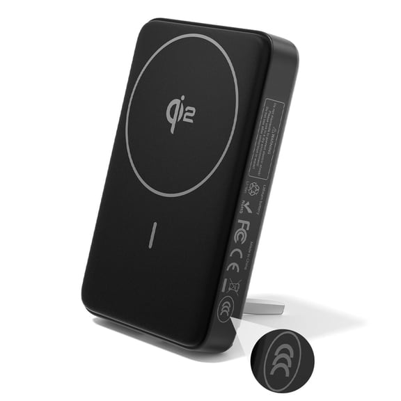 PISEN Wireless Portable Charger, Qi2 15w Wireless Battery Pack 10000mah with 30w PD Fast Charging, With Foldable Stand, Slim Flight-Safe USB C Battery Pack for Smart Phones and Tablets