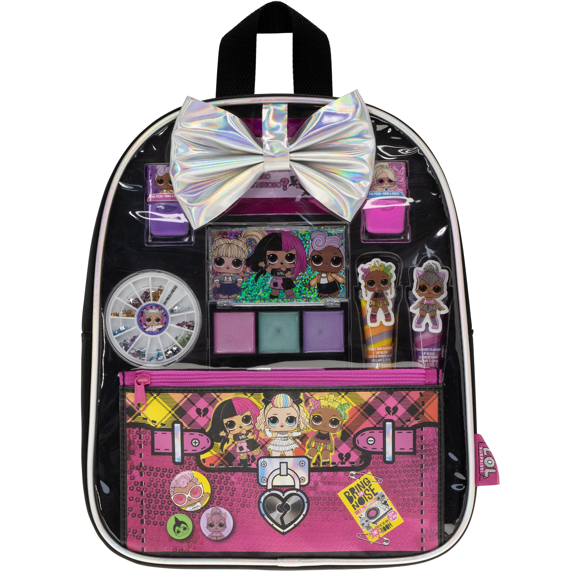 L.O.L Surprise! Townley Girl Backpack Beauty Cosmetic Make-up Set, Pretend Play Toy and Gift for Girls Ages 5+, 11 CT