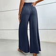 thumbnail image 6 of Laqbezok Women's High Waist Smocked Palazzo Pants, Wide Leg Casual Trousers, Loose Flowy Summer Beach Vacation Slacks, 6 of 7