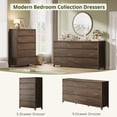 thumbnail image 6 of 5 Drawer Dresser for Bedroom, 48" Tall Wooden Closet Dresser with Smooth Drawer, Large Tall Dressers & Chests of Drawers for Bedroom Living Room, Walnut Dresser, 6 of 6