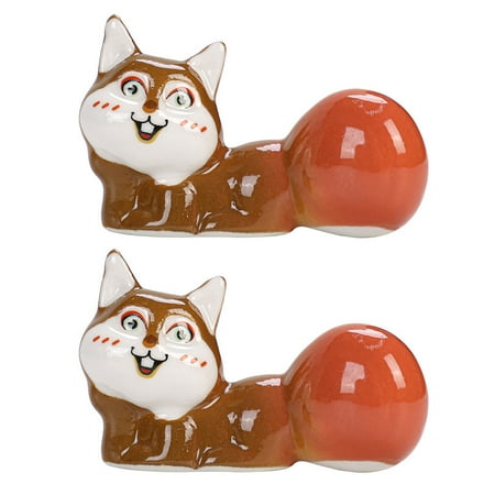 

2 Pcs Ceramic Chopstick Rest Cartoon Squirrel Shape Chopstick Holder Chopstick Organizer