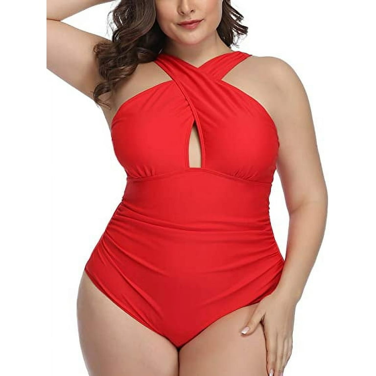 Plus store red swimsuit