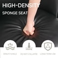 thumbnail image 3 of UIXE Faux Leather Swivel Barrel Accent Chair, Upholstered Kitchen Dining Room Chair, Makeup Vanity Side Chair for Bedroom Living Room - Black, 3 of 6
