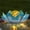 Hollow Blue, variant on Waitmin Solar Light Outdoor Metal Glass Decorative Waterproof Garden Light LED Lotus Flower Lamp