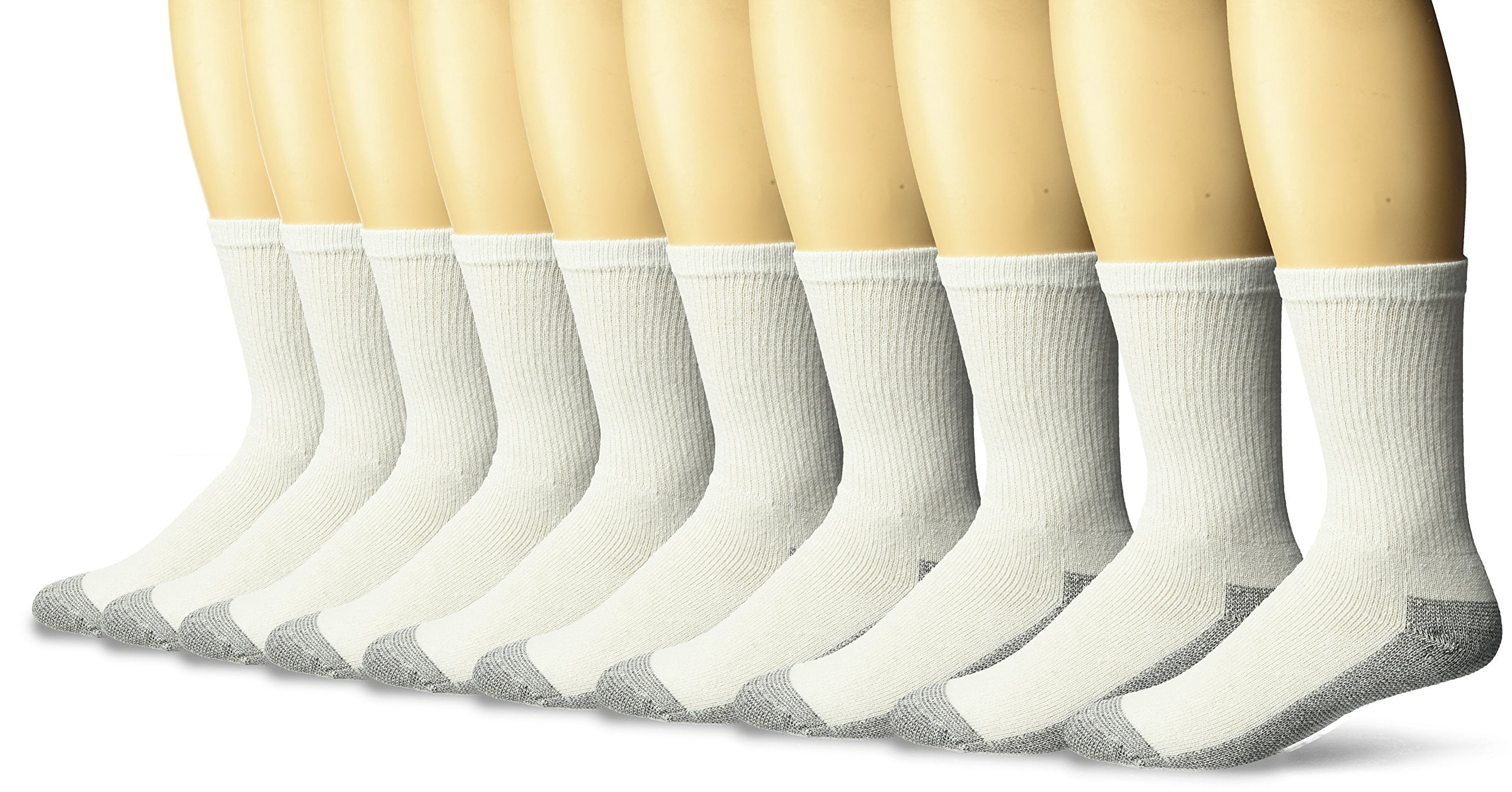 Fruit of the Loom Mens Cushioned Work Socks 10 Pairs, Mens Shoe Size 6 ...