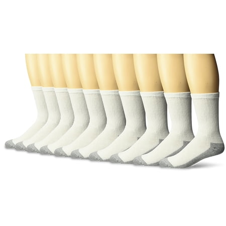 Fruit of the Loom Mens Cushioned Work Socks 10 Pairs, Mens Shoe Size 6 ...