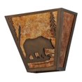 thumbnail image 3 of Meyda 129337 13 in. Bear Creek Wall Sconce, Antique Copper & Amber Mica, 3 of 3