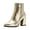 Gold, variant on KENZONS Women's Chunky High Heel Pointed Toe Ankle Boots, Fall Winter Warm Boots With Side Zipper (Black,9)