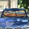 thumbnail image 4 of Yayeee Car Windshield Sun Shade Universal Fit Front Visor Protector, Starry Pizza, 4 of 8