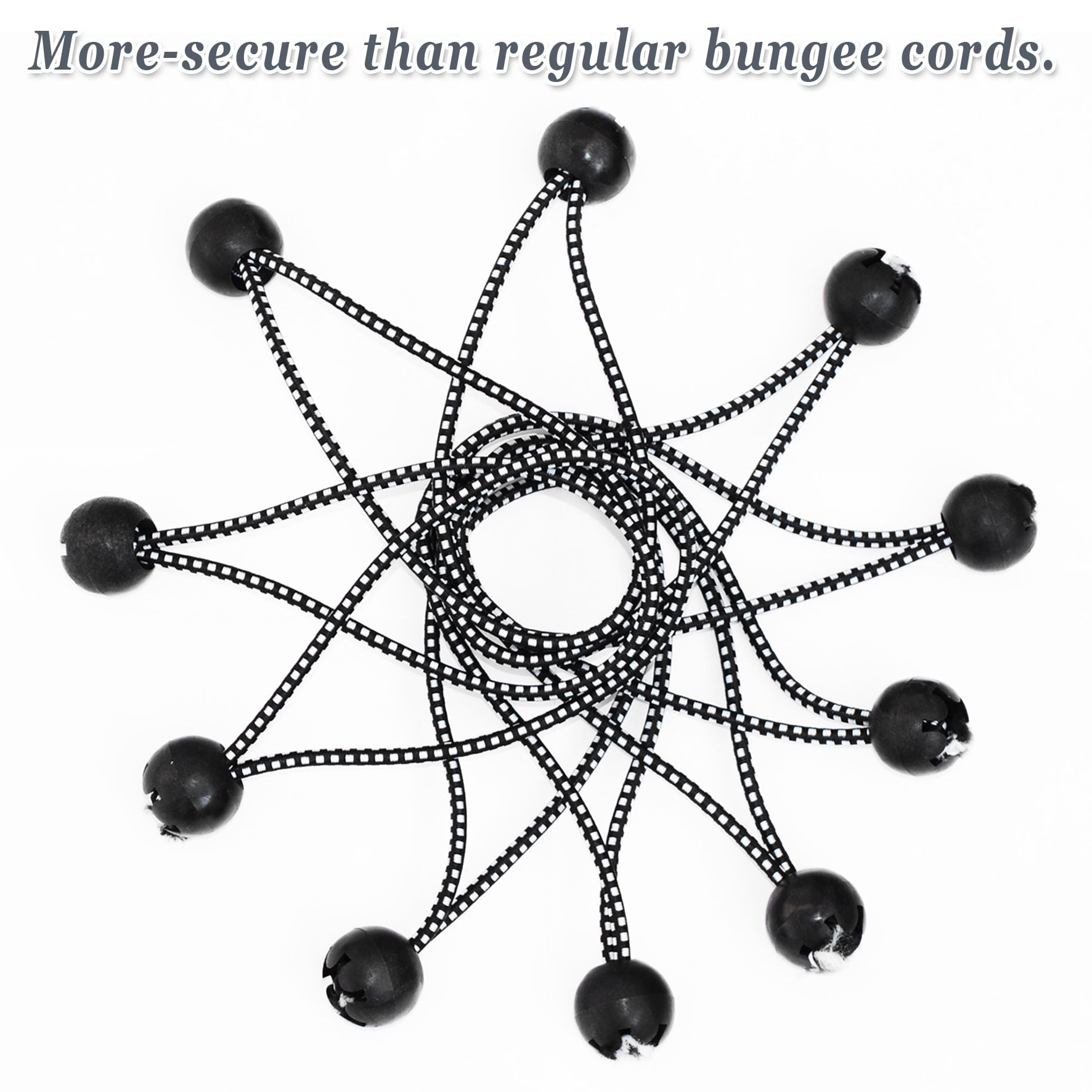 Sunny Ball Bungees Cord Tarp Party Tent Tie Downs Bungee Canopy Gazebo Straps (6", 26PCS, Black/White)
