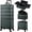 Dark Green, variant on Rolling Makeup Case Case Wheels 4 in 1 Large Organizer Box Makeup Travel Case with Key Swivel Wheels Artist Salon Storage Traveling Cart Big Trunk