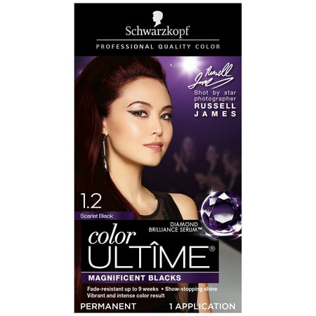 Schwarzkopf Color Ultime Permanent Hair Color Cream, 1.2 Scarlet (Best Colors For Black Hair)