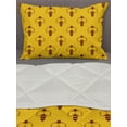 thumbnail image 3 of Queen Bee Comforter & Sham Bedding Set, Geometric Honey Lover with Wings Nature Theme Bumblebee Design, 3 pcs Duvet Set Microfiber Filling Quilt, 5 Sizes, Earth Yellow Seal Brown, by Ambesonne, 3 of 4