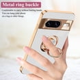 thumbnail image 4 of for Google Pixel 8 Case with Ring Holder Magnetic Aesthetic Google Pixel 8 Phone Case Silicone Soft TPU Thin White Cover 360° Rotatable Metal Kickstand (White), 4 of 14